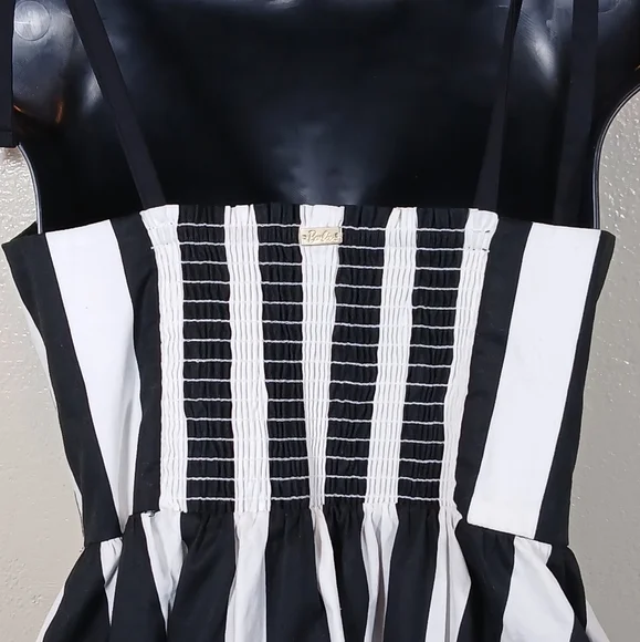 Show Me Your Mumu Dolled Up Mini Dress in Strip Black and White Mini